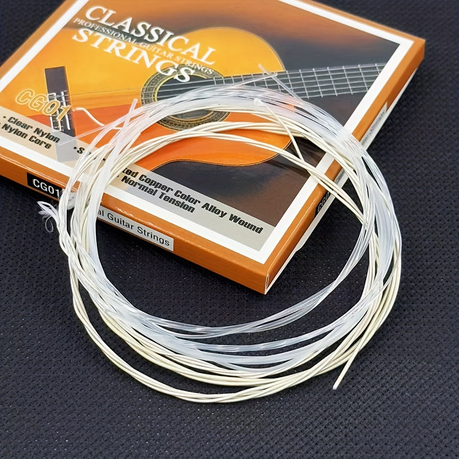 Classical Guitar Strings Clear Nylon Silvery Copper Alloy 6 String Set