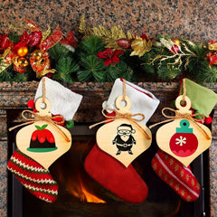 10pcs Wooden Peach Heart Christmas Pendant DIY Crafts