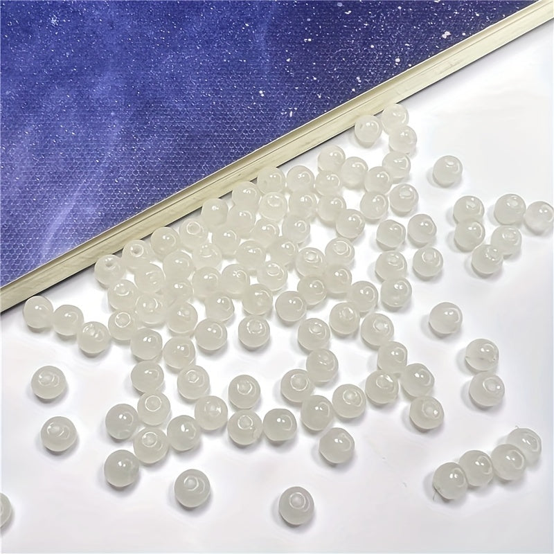 50PCS 0.32inch Natural Stone Glass Round Bead Spacer Beads