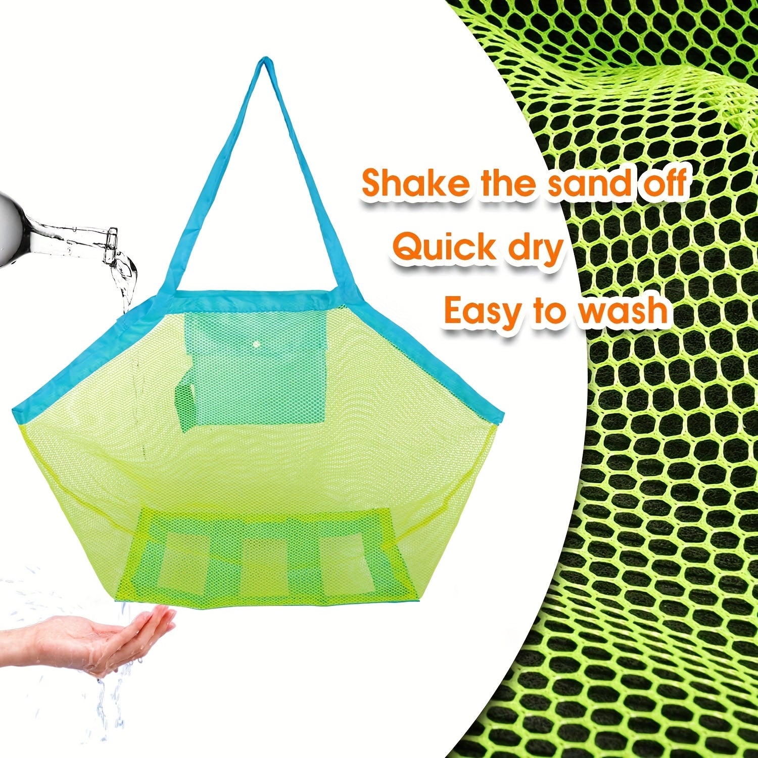 Kids Beach Toy Mesh Bag Seashell Tote for Shells & Toys