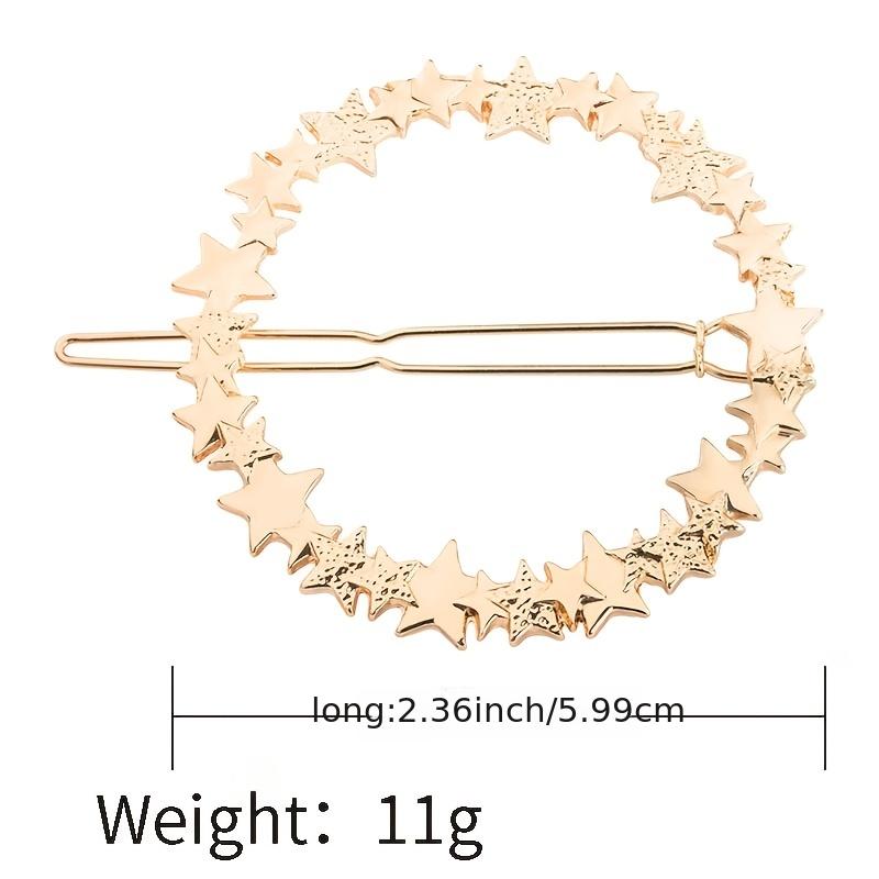 Hollow Star Hair Circle Metal Hairpin Dainty Clip
