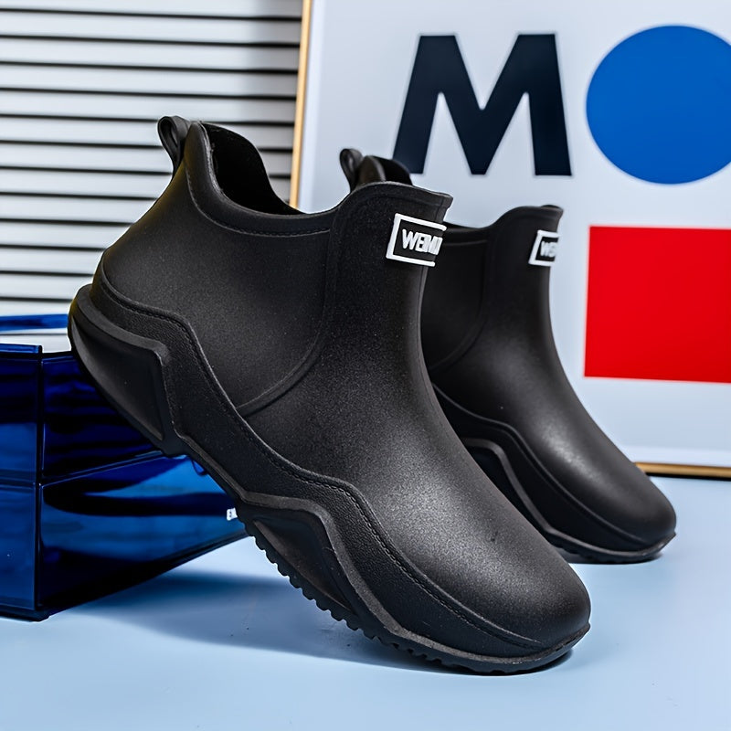 Women's Letter Graphic Rain Boots - Comfortable Ankle Boots