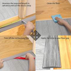Floor Transition Strip Self Adhesive Vinyl Flat Divider Strip Trim