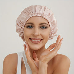 Silk Double Layer Bonnet Soft Elastic Hair Bonnet