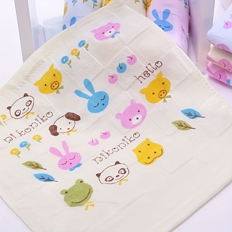 2pcs Multicolor Cotton Square Towels for Infants Small Towels