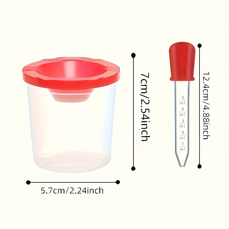 8pcs Coloring Set with 4 Spill Proof Cups 4 Droppers Flexible Caps