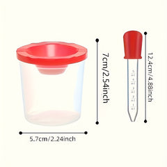 8pcs Coloring Set with 4 Spill Proof Cups 4 Droppers Flexible Caps