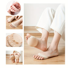 Women's 5-Finger Half Cut Socks Sponge Cushion Invisible Socks