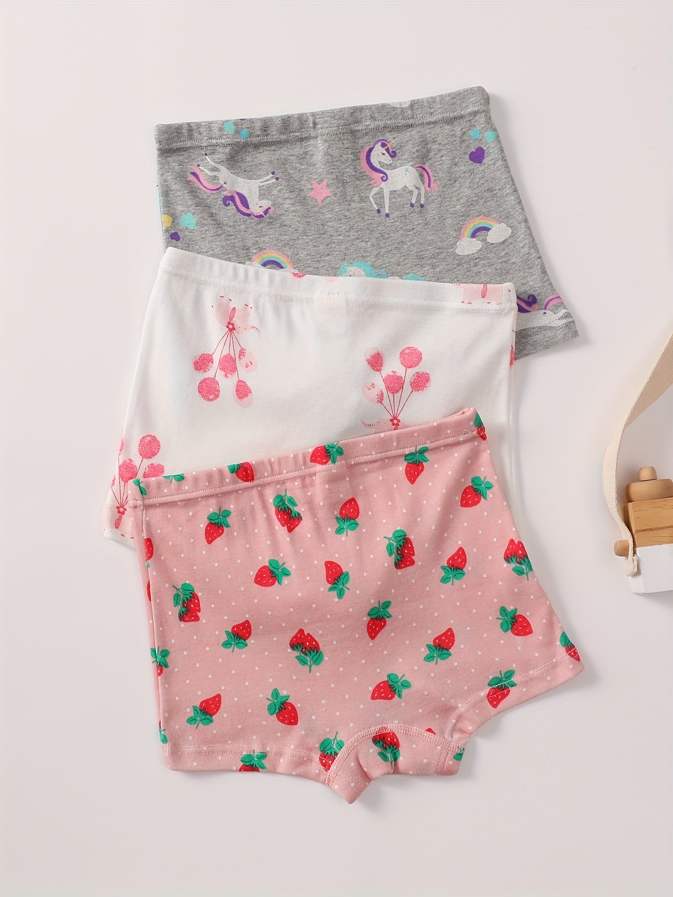 3pcs Cartoon Pattern Panties Comfy Kid's Underwear