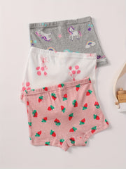 3pcs Cartoon Pattern Panties Comfy Kid's Underwear