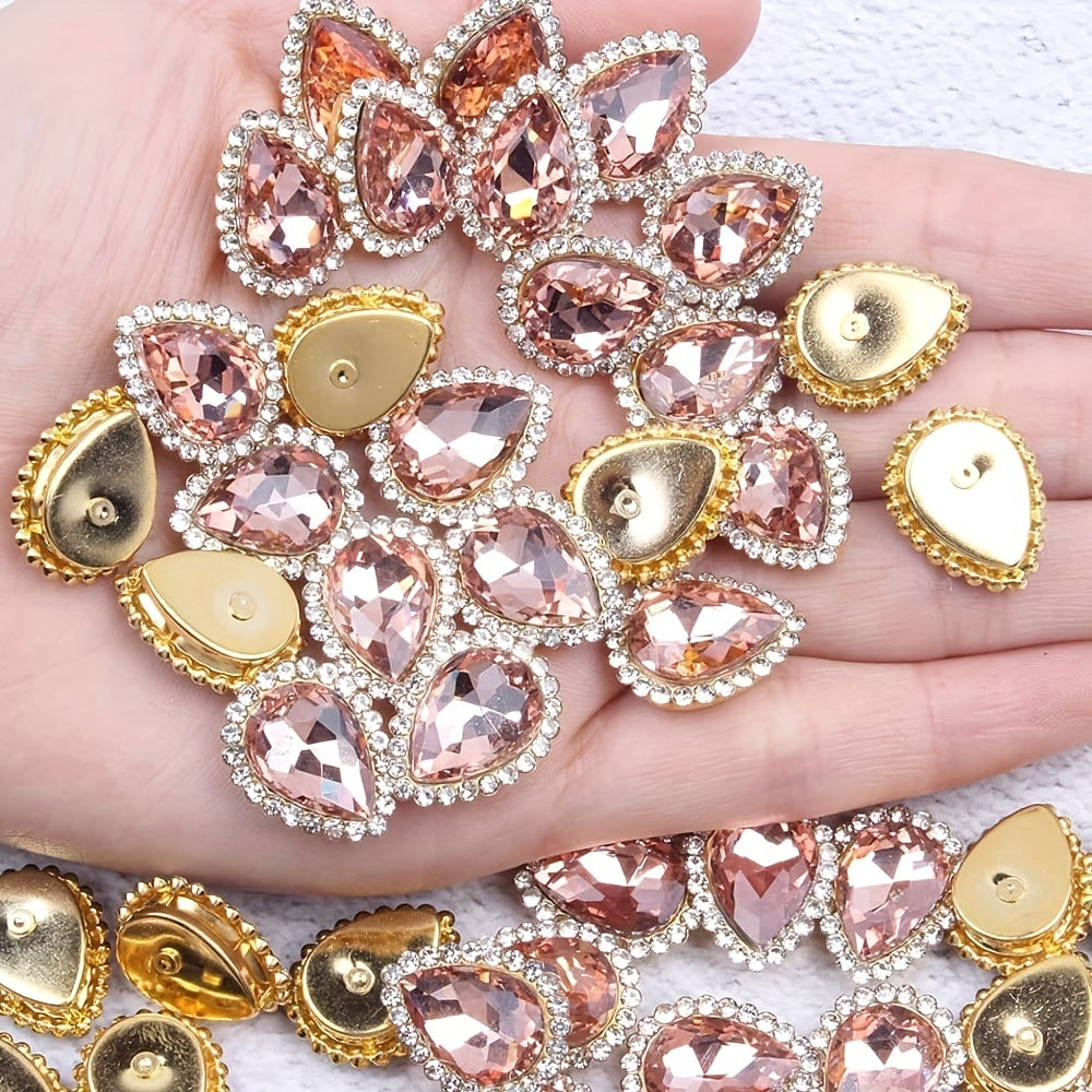 30pcs Tear Drop Rhinestone DIY Accessories Costume Dress Wedding Crafting