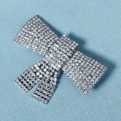 Rhinestone Hairpin Metal Headdress Bow Hairpin