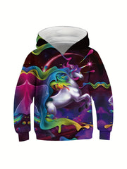 Boys Cartoon Animal Graphic Hoodie 3D Printed Hooded Top