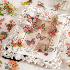 45pcs Flower Fairy Series Retro Art Journal Stickers Box