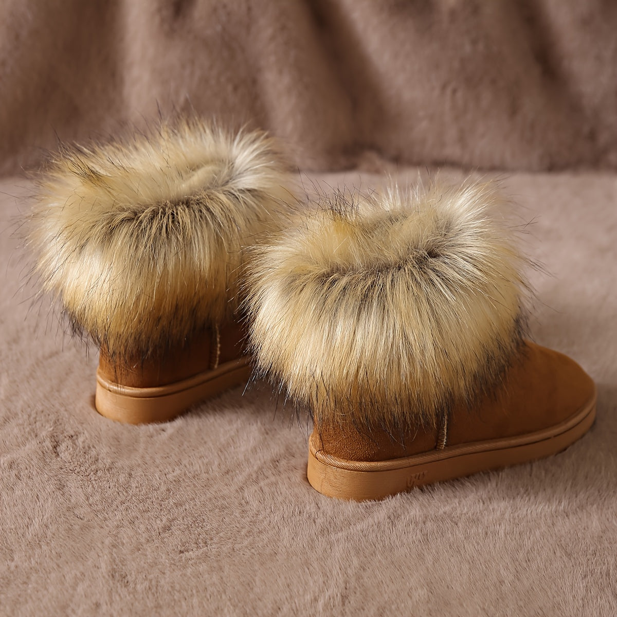 Women's Faux Fur Snow Boots Plush Thermal Non Slip Shoes