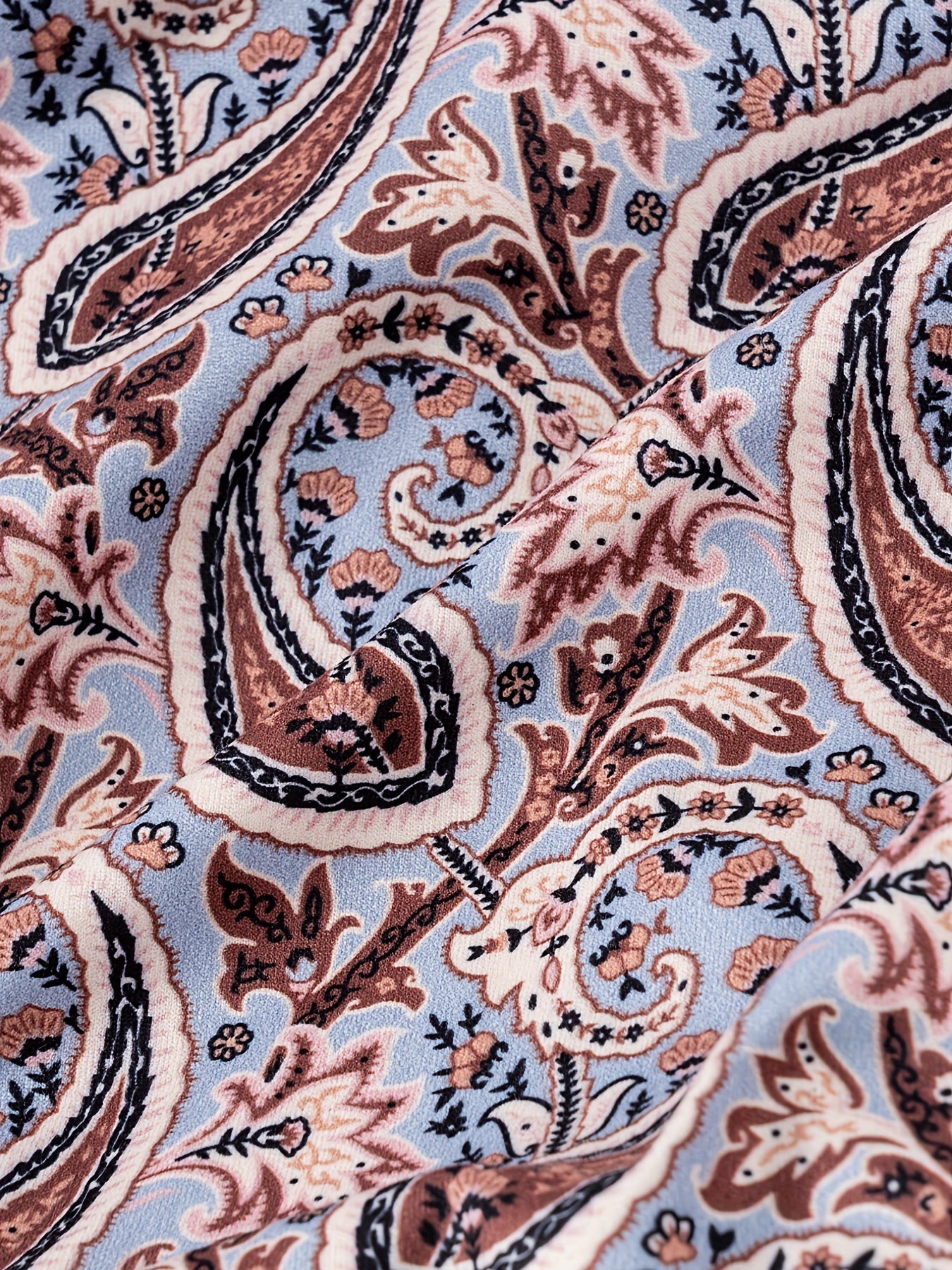 Paisley Print Dual Pockets Overall Jumpsuit