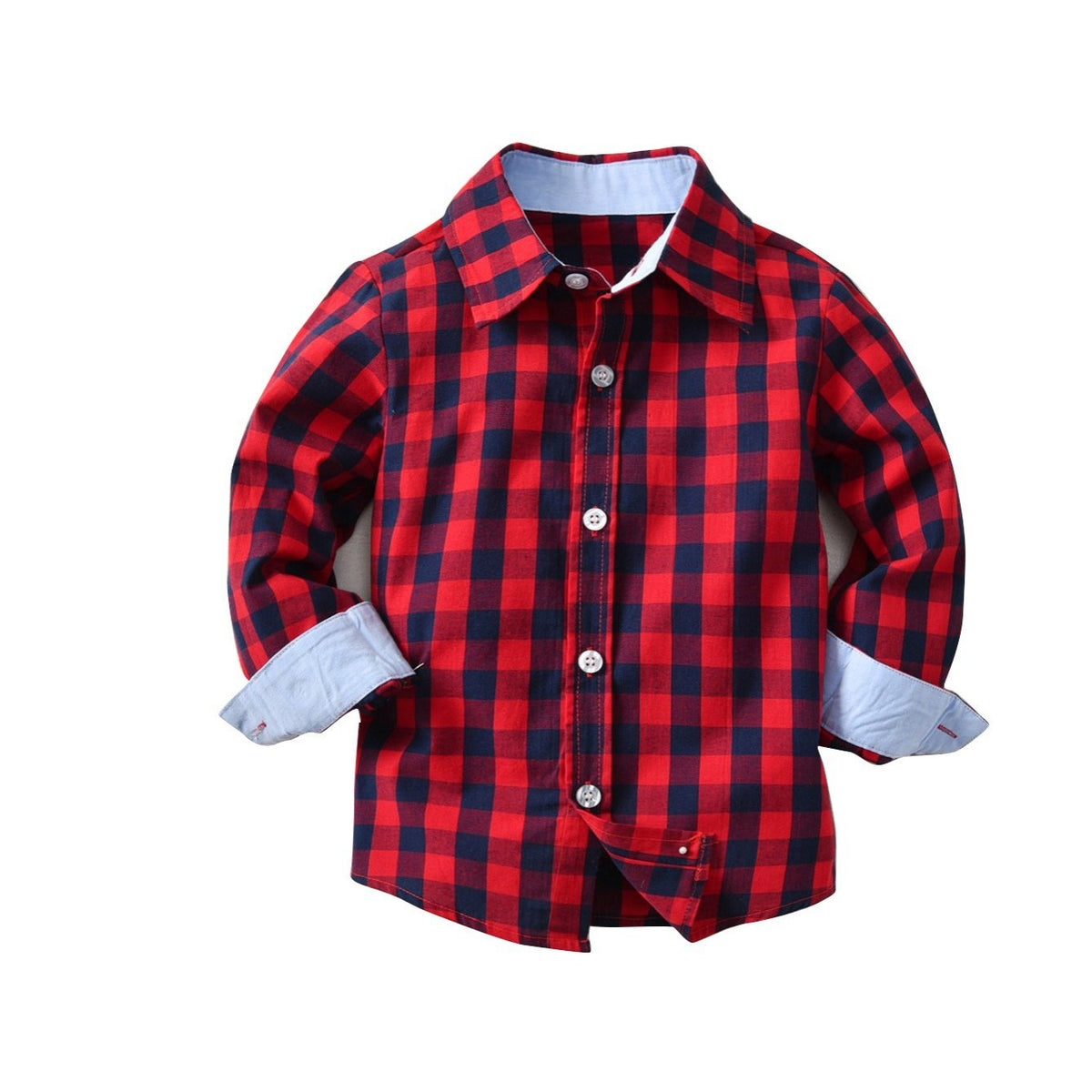 Toddler Boys Plaid Print Long Sleeve Shirt Kids Clothes