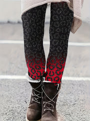  Women's Skinny Trousers Ombre Print High Rise Stretch Pants