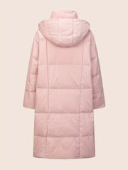 Women's Long Down Jacket with Hood for Winter Outdoor Sports