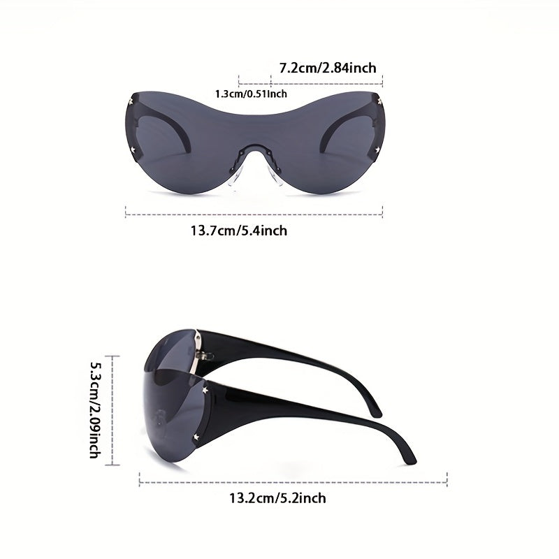 Y2K Futuristic Rimless Sunglasses UV400