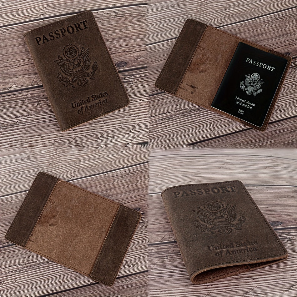 Leather Passport Cover Travel Holder for Cards