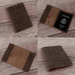 Leather Passport Cover Travel Holder for Cards