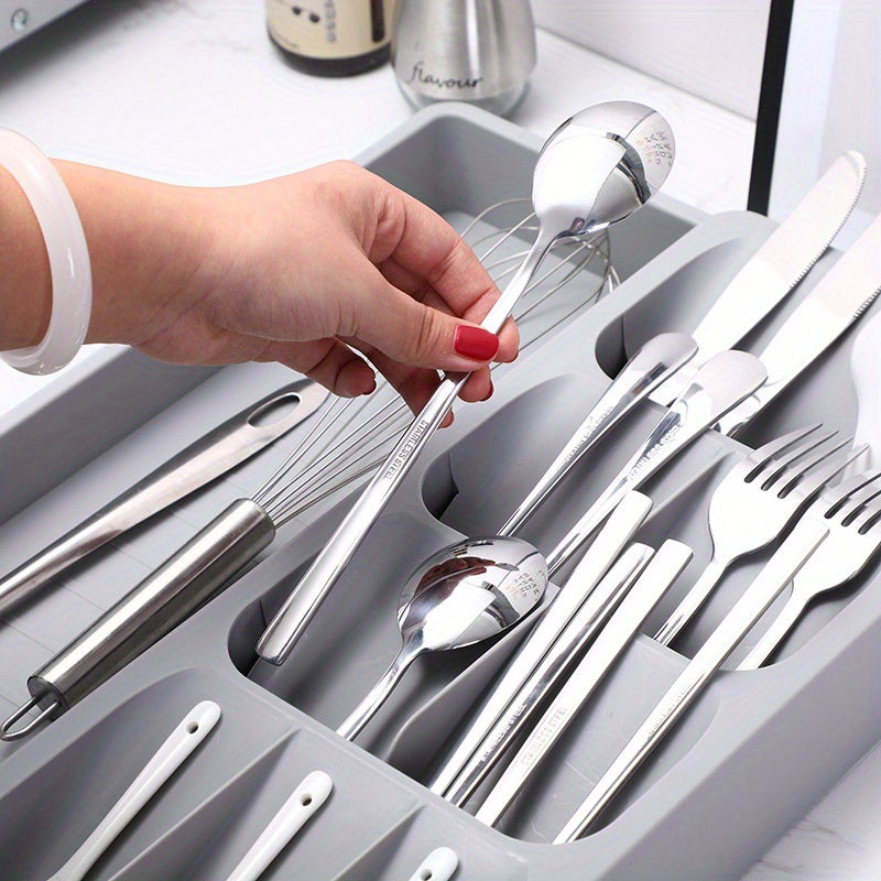 Double Layer Cutlery and Utensil Tray Organizer
