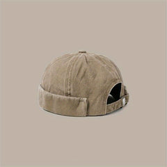 Retro Cotton Brimless Hat with Adjustable Cuff