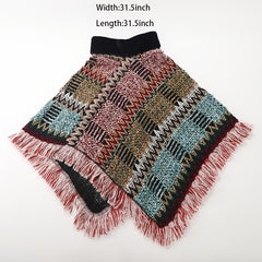 Boho Knitted Shawl Scarf High Neck Halter Small Square Scarf