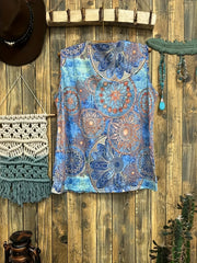 Graphic Print Crew Neck Tank Top for Spring & Summer