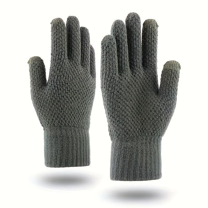 Velvet Non Slip Knitted Winter Gloves Touch Screen