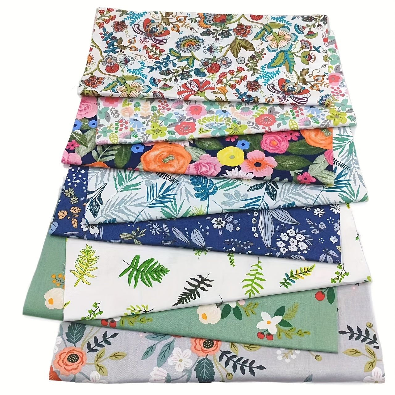 8pcs Multicolor Patchwork Fabric Cotton Sewing Quilting Needlework Material DIY