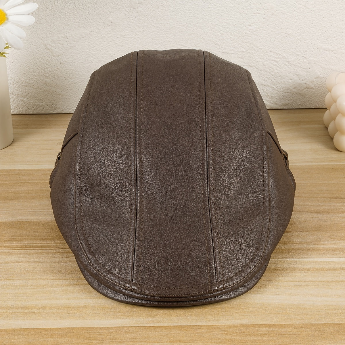 Newsboy Hat Women Autumn Winter Cowhide Solid Unisex Man Hat