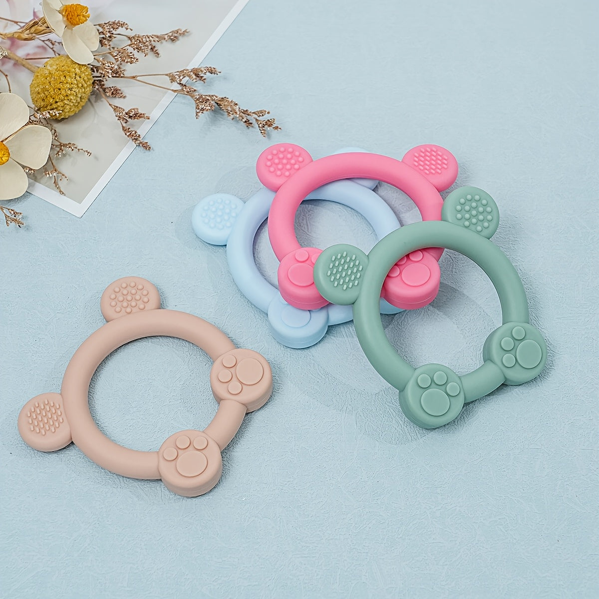 Silicone Baby Teether Animal Shapes Multifunctional Sensory Textures