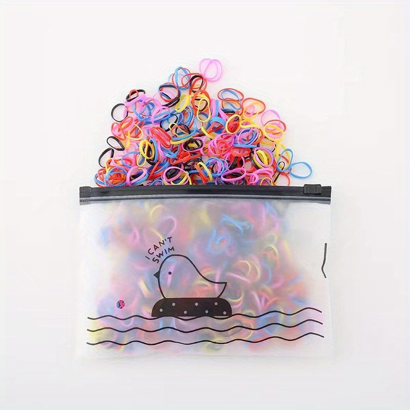 1000pcs Candy Rubber Band Elastic Hair Tie Colorful Disposable Hair Rope