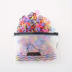1000pcs Candy Rubber Band Elastic Hair Tie Colorful Disposable Hair Rope