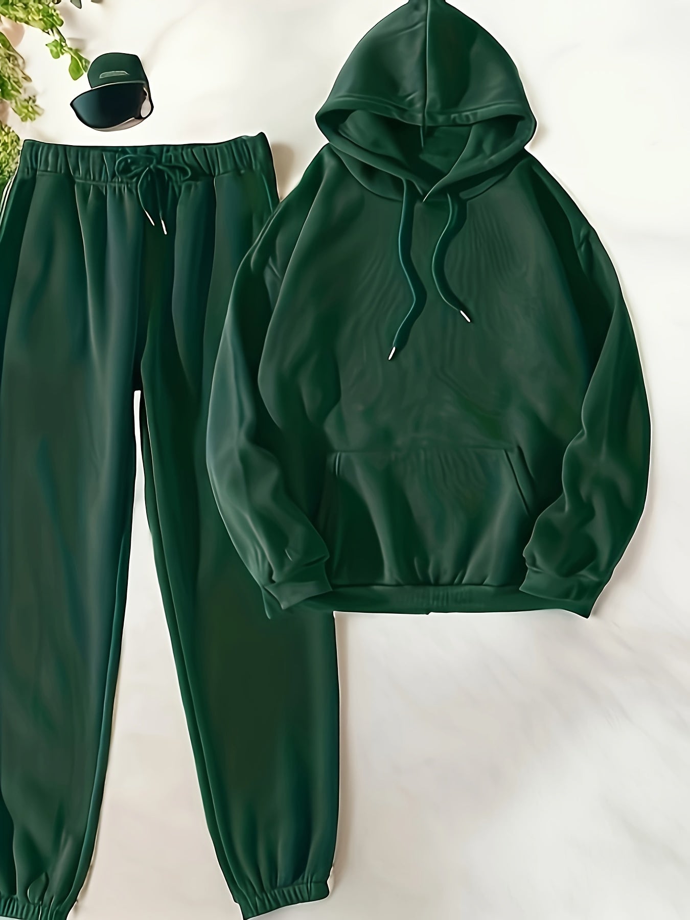  Casual Hooded Sweatshirt & Jogger Set