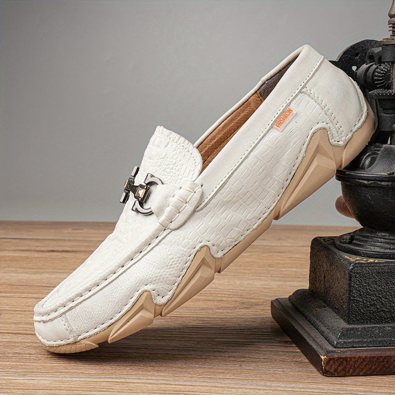 Men's Faux Leather Horsebit Loafer Shoes Lightweight Non Slip Casual Shoes