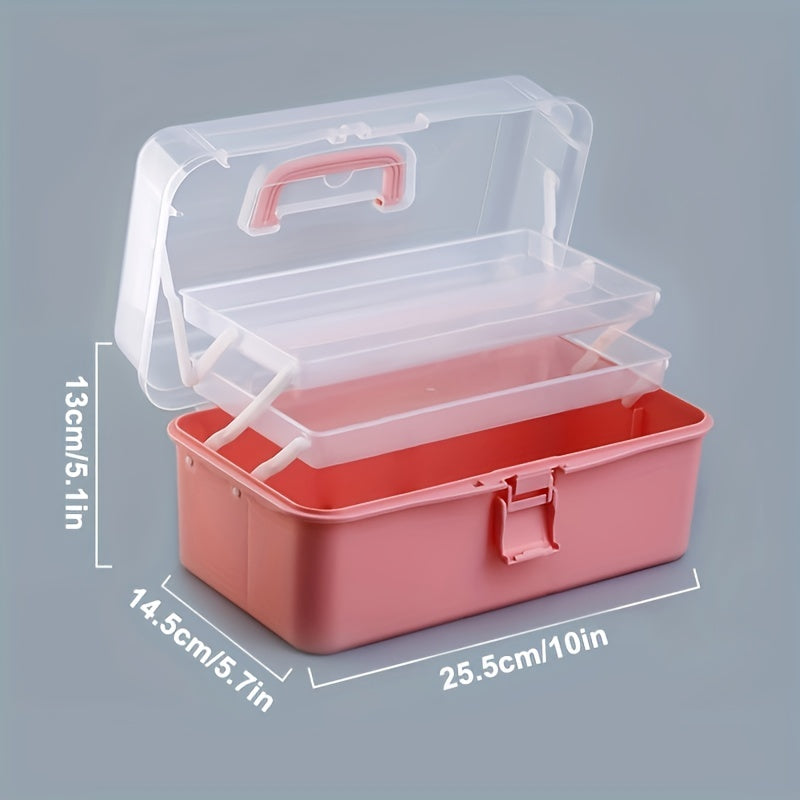 3-Layer Multipurpose Storage Box Organizer Folding Tool Box Sewing Art Crafts