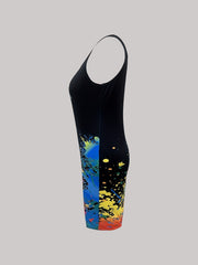  Casual Tank Dress Women's Plus Splash Painting & Art Letter Print