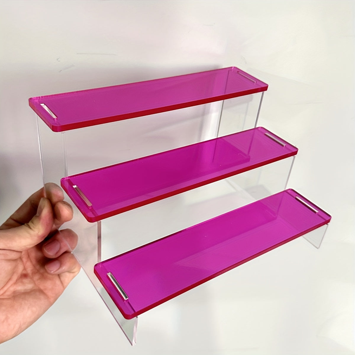 3-Layer Colored Acrylic Display Rack for Collection Pop Figures Toys