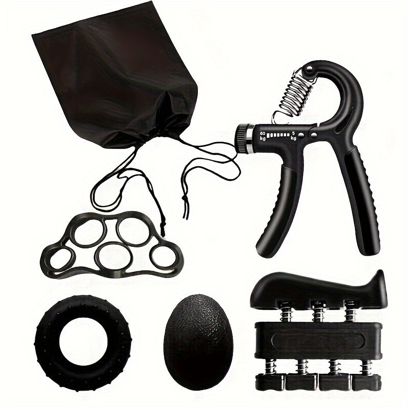 Adjustable Hand Grip Strengthener Kit Finger Exerciser Set