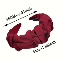Ruffled Headbands For Women Solid Fabric Wide Hairbands