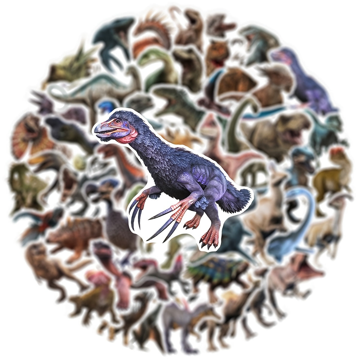 Dinosaur Doodle Stickers 50pcs Waterproof Decals for Laptop Water Bottles Helmet