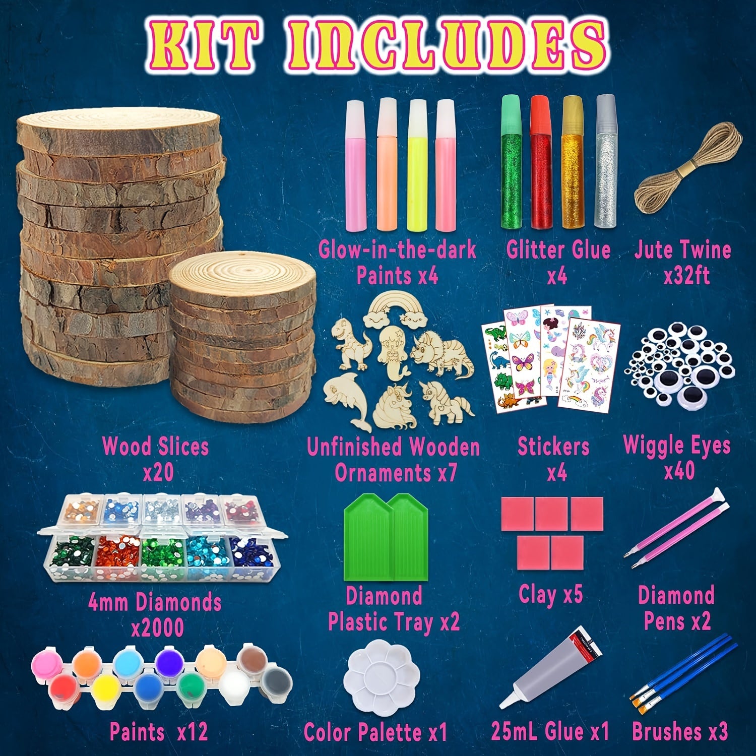 Wooden Glow-in-The-Dark Painting Kit for Kids