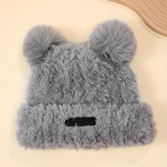 Warm Beanie Bear Ear Hat Lightweight Knitted Windproof Hat