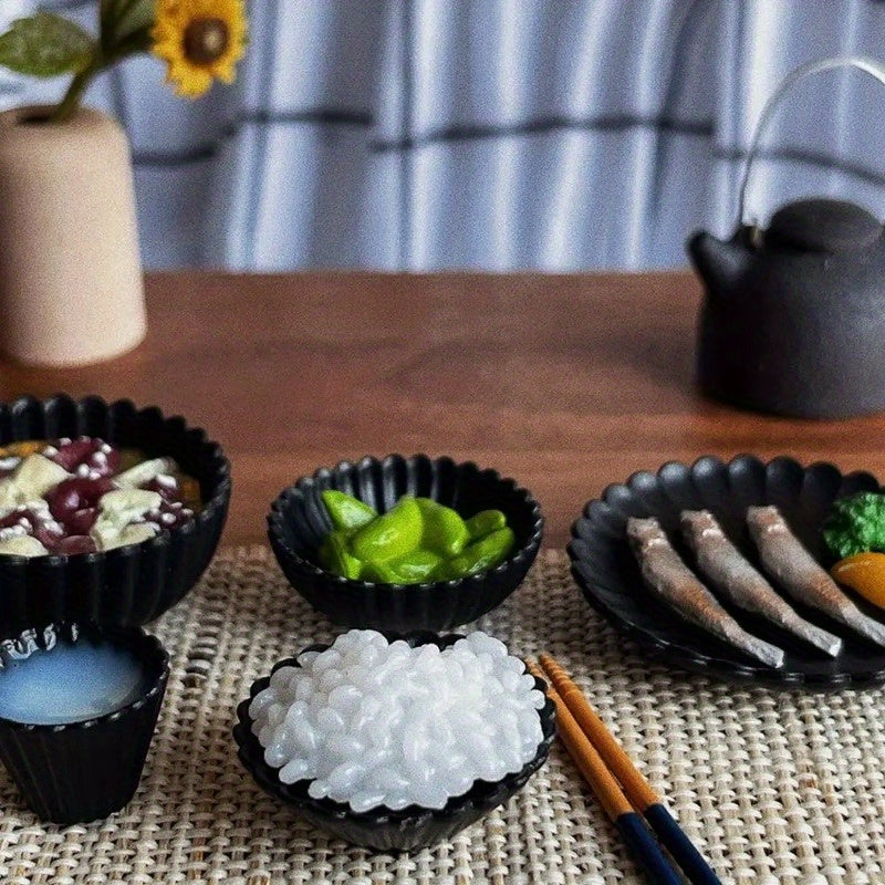 8pcs 1:6 Dollhouse Tableware Utensil Set for Kitchen Furniture Photo Props