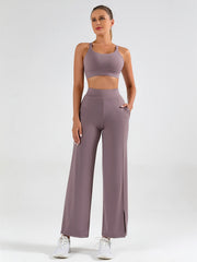 High Waist Wide Leg Sports Pants Stretchy Yoga Fitness Dance Pants
