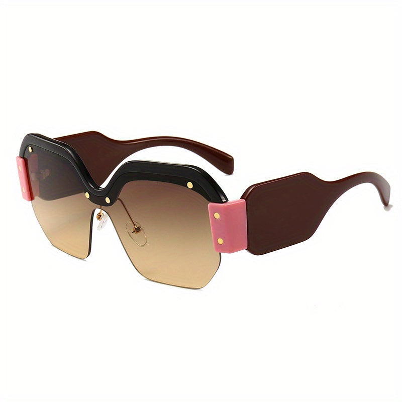 Y2K Semi Rimless Candy Block Sunglasses UV400