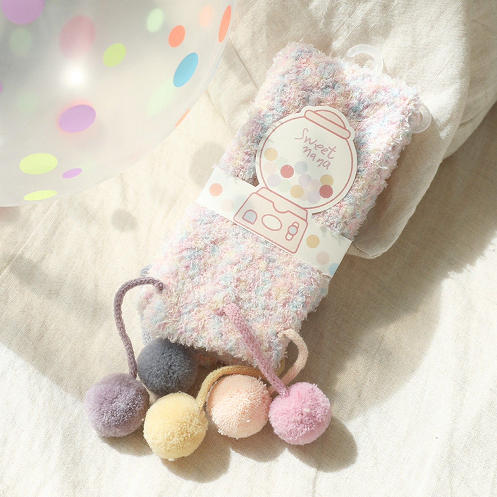 Warm Coral Thermal Crew Socks for Women